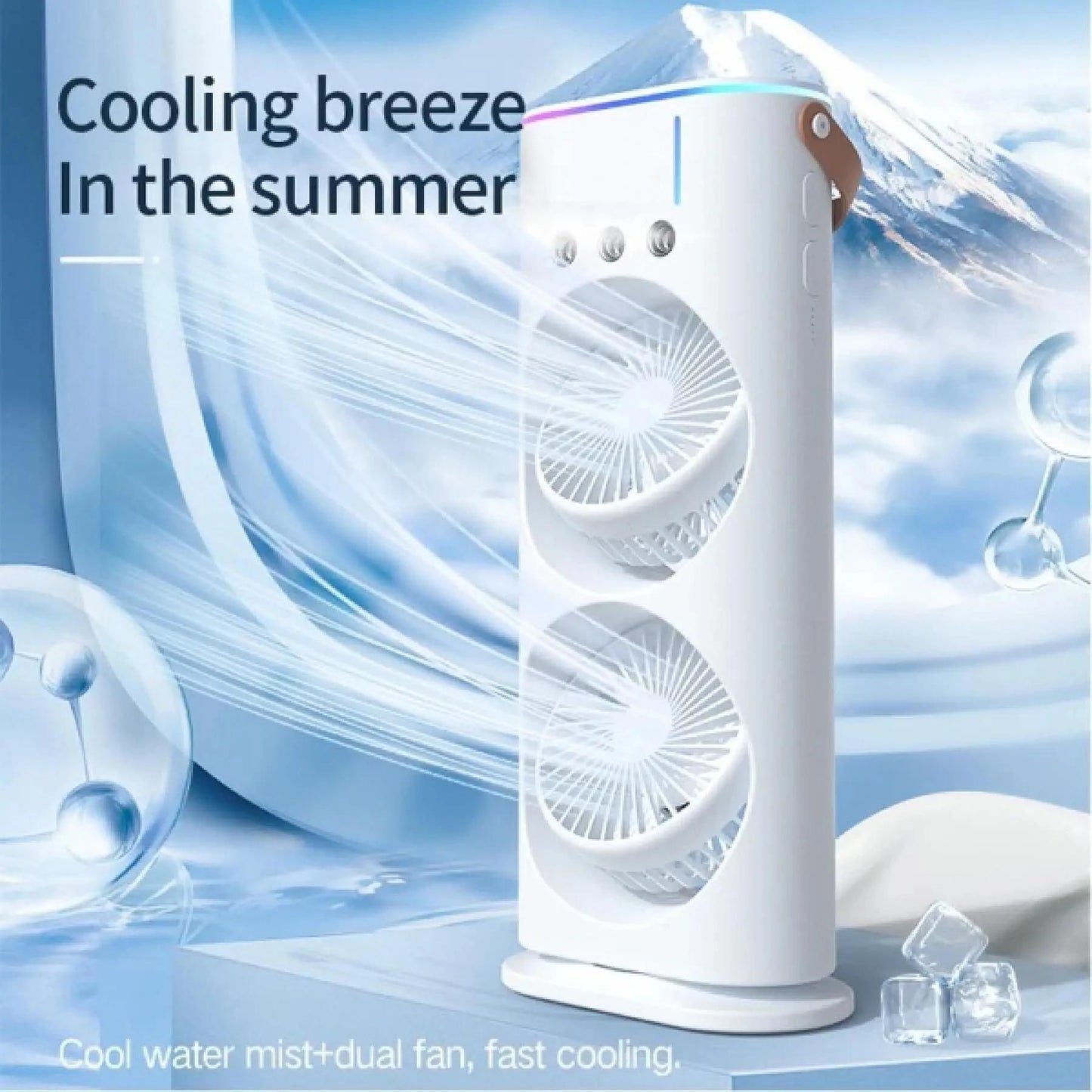 Double-Ended Spray Mist Fan – Portable Multi-Function Cooling Fan with Water Mist Spray (Assorted Colors)