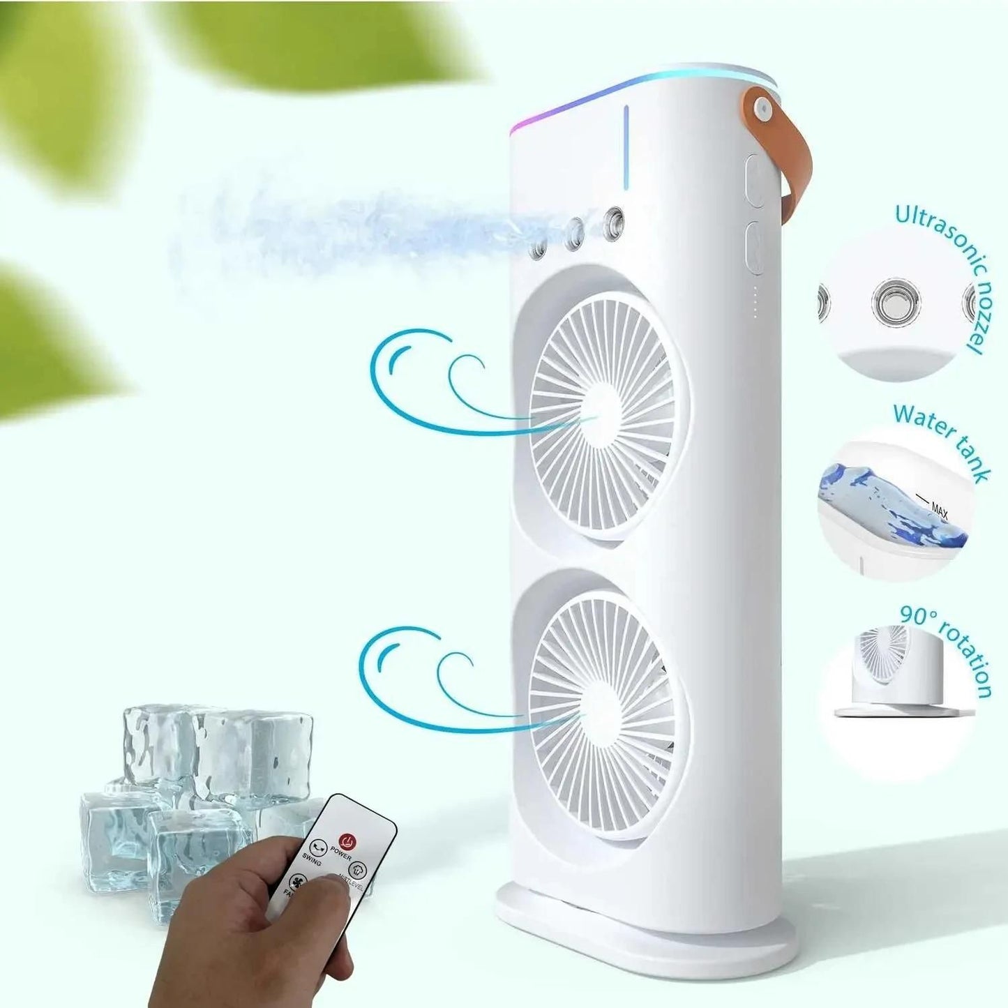 Double-Ended Spray Mist Fan – Portable Multi-Function Cooling Fan with Water Mist Spray (Assorted Colors)