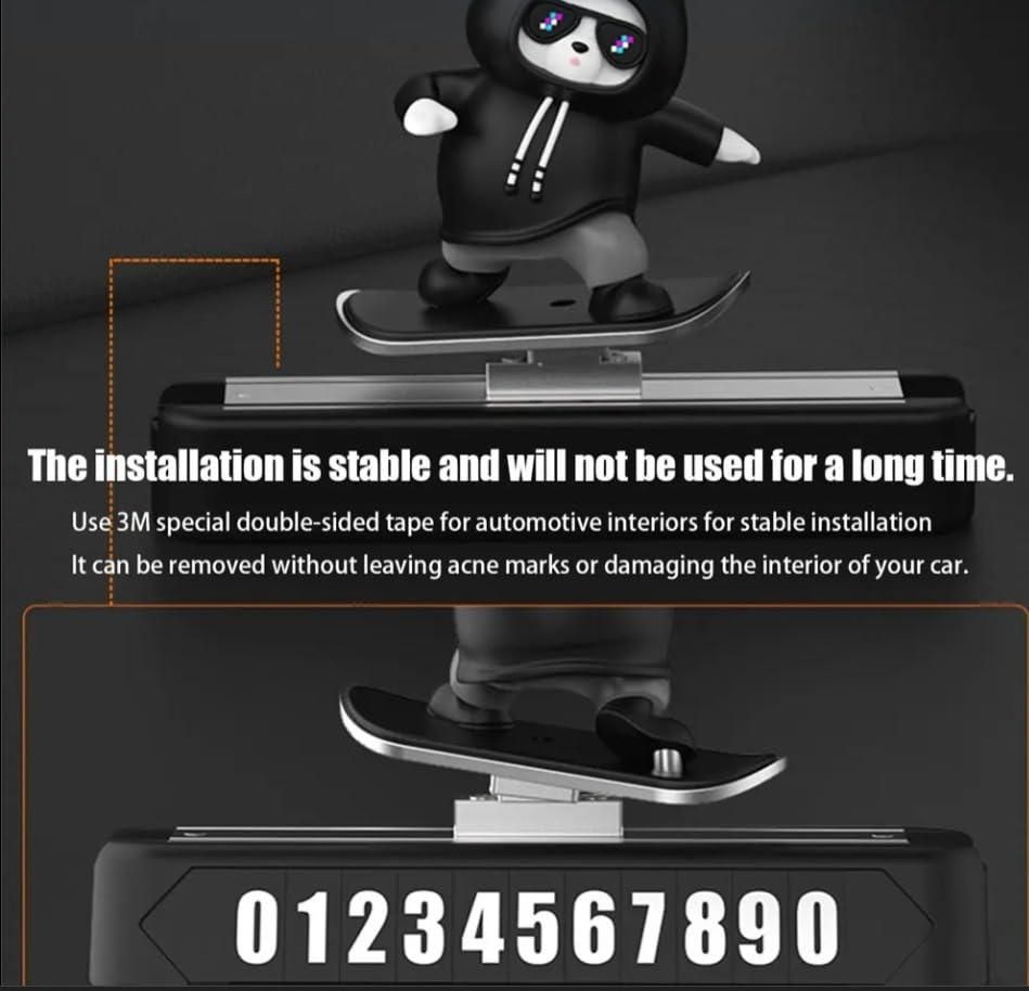 Black Car Dashboard Showpiece | Decorative Plastic Figurine (Compact Size)
