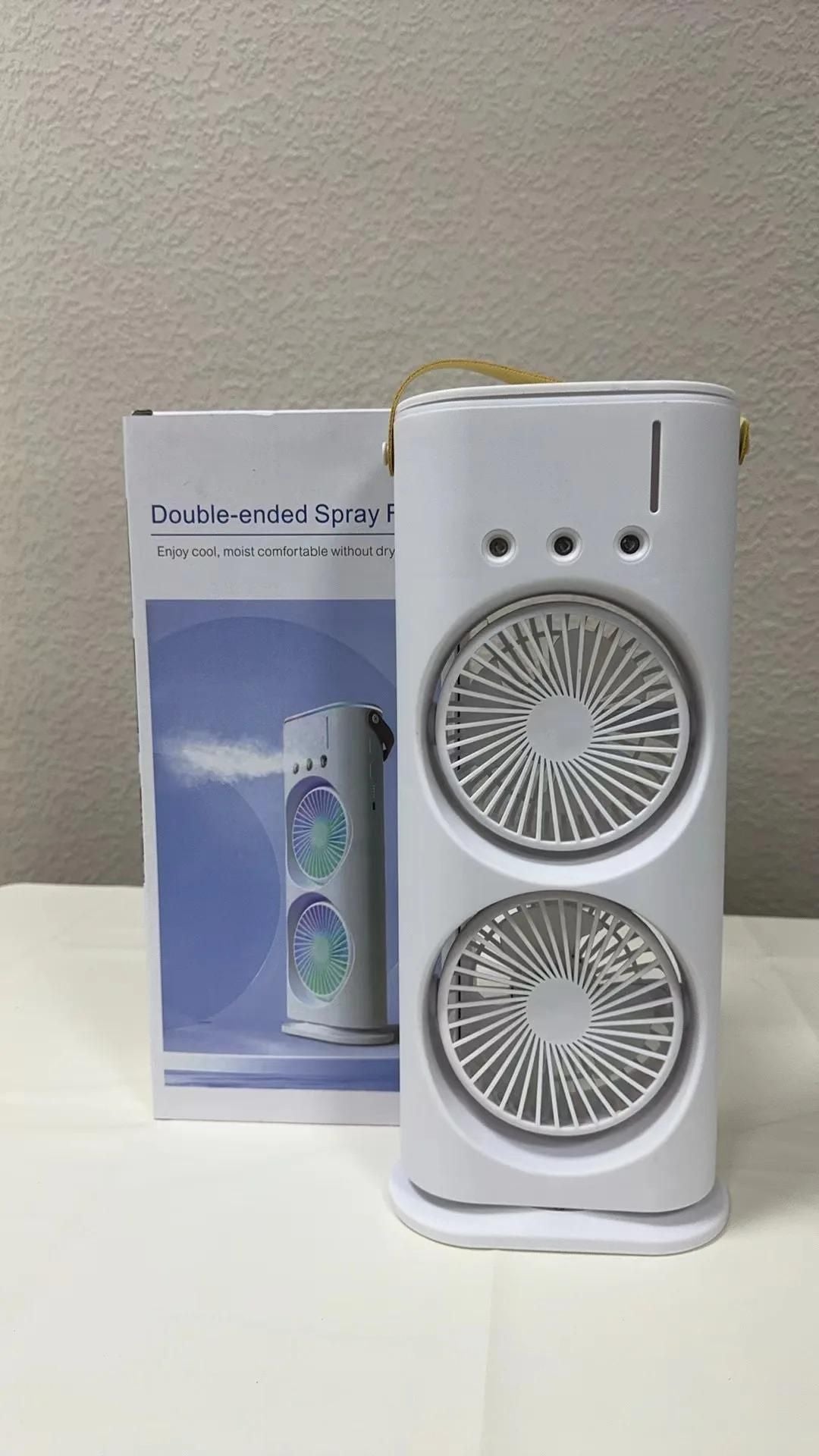 Double-Ended Spray Mist Fan – Portable Multi-Function Cooling Fan with Water Mist Spray (Assorted Colors)