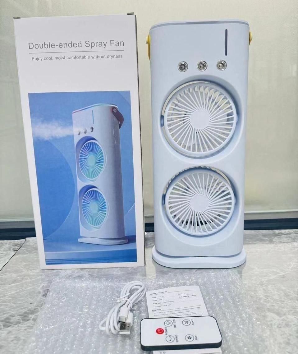 Double-Ended Spray Mist Fan – Portable Multi-Function Cooling Fan with Water Mist Spray (Assorted Colors)