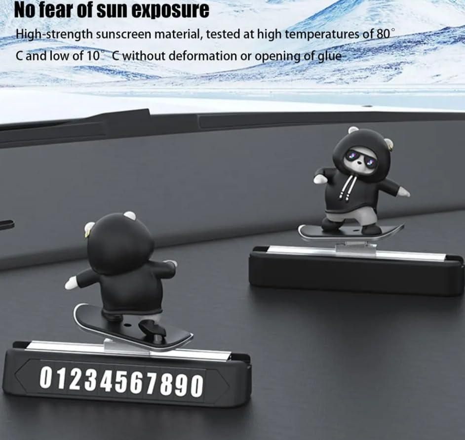 Black Car Dashboard Showpiece | Decorative Plastic Figurine (Compact Size)