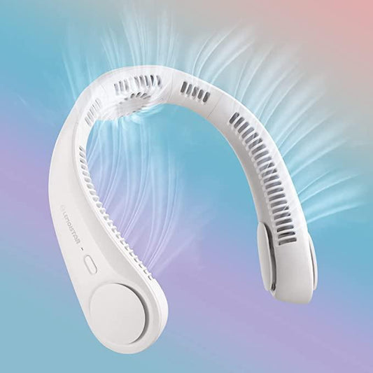 Bladeless 79mAh Portable Neck Fan – 78 Air Vent Turbo Cooling with 5200 Outlets | Hands-Free Personal Fan