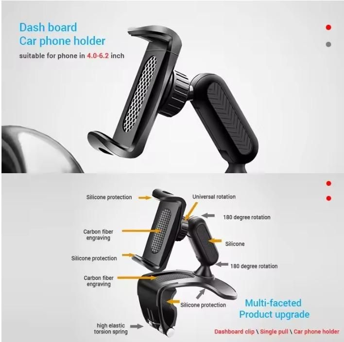 360° Rotating Phone Holder | Universal Car Mount for Dashboard, Mirror & Visor