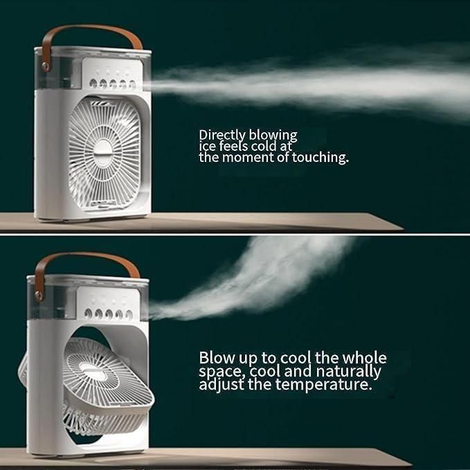 USB Portable Air Cooler Fan – Water Spray Mist Electric Fan & Humidifier for Home (Multifunction | 120g)