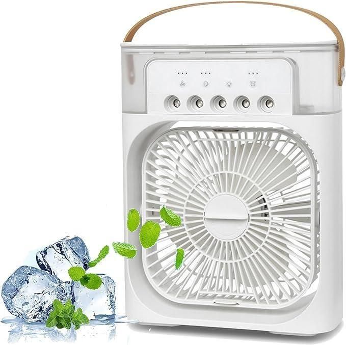 USB Portable Air Cooler Fan – Water Spray Mist Electric Fan & Humidifier for Home (Multifunction | 120g)