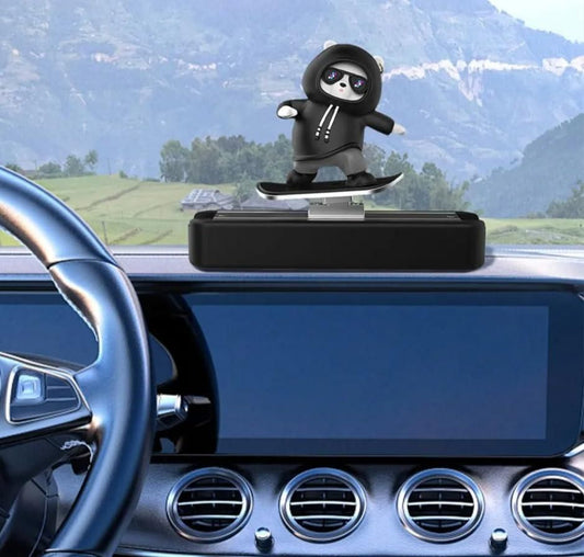 Black Car Dashboard Showpiece | Decorative Plastic Figurine (Compact Size)